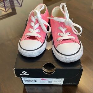 Converse Canvas Pink Tie Shoes Size 8